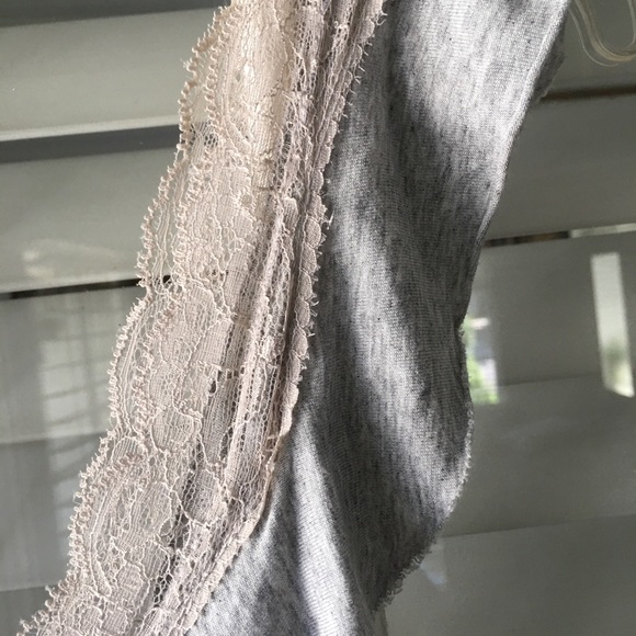 Grey jersey top with lace - Picture 4 of 4